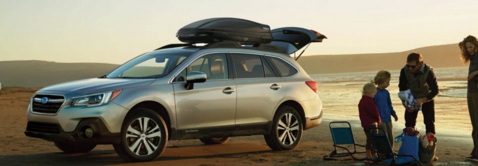 The 2018 Subaru Outback and a family at the beach in a blog post about Subaru cars.