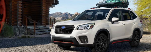 2019 Subaru Forester parked in mountains